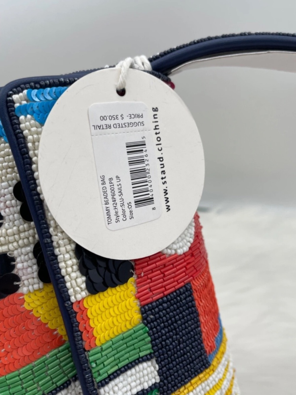 AUTH NWT Staud Tommy Glass Bead Sequin Shoulder Bag In Sails UP ~NEW Arrival~ - Picture 6 of 16